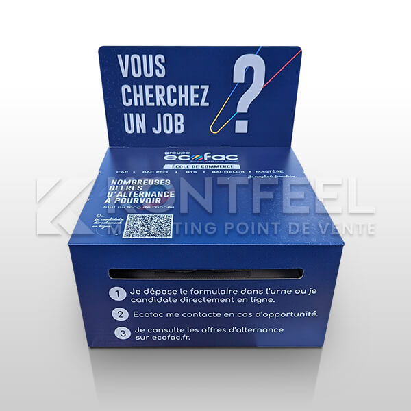 Urne carton personnalisée pour jeu-concours en magasin
